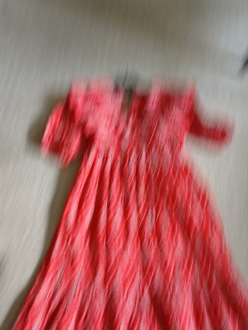 Zara Red Midi Dress with Ruffle V-Neck - Picture 5 of 8